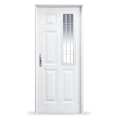 Puerta doble chapa inyectada con postigo lateral