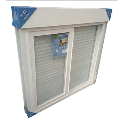 VENTANA DE PVC CON CAJON Y CORTINA DE 150X150