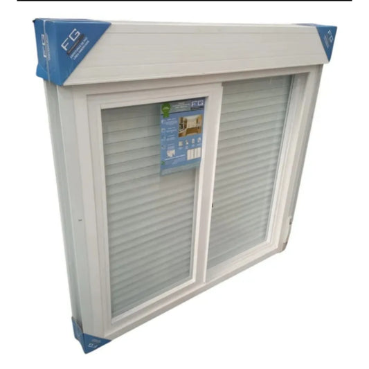 ventana de pvc con cajón y cortina de 120x90 cm