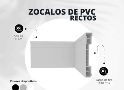 Zócalos de pvc línea recta 100 mm