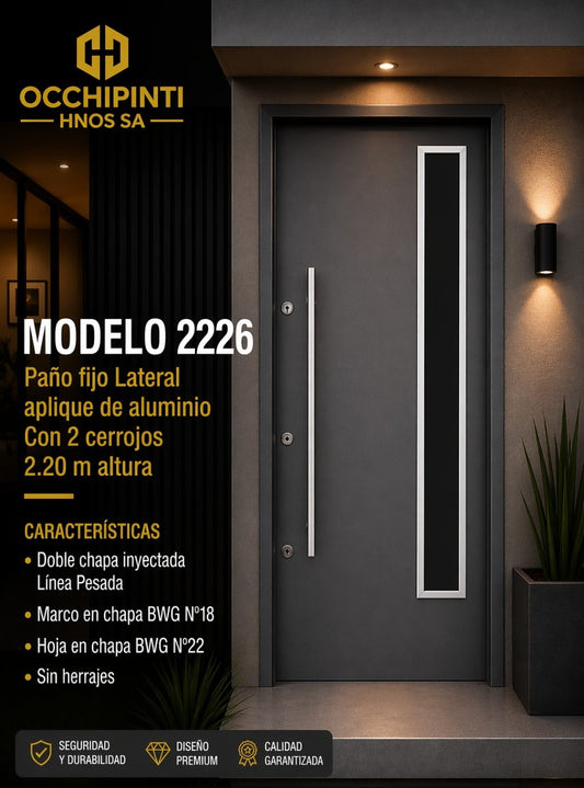 Puerta 90x220 centímetros doble chapa inyectada