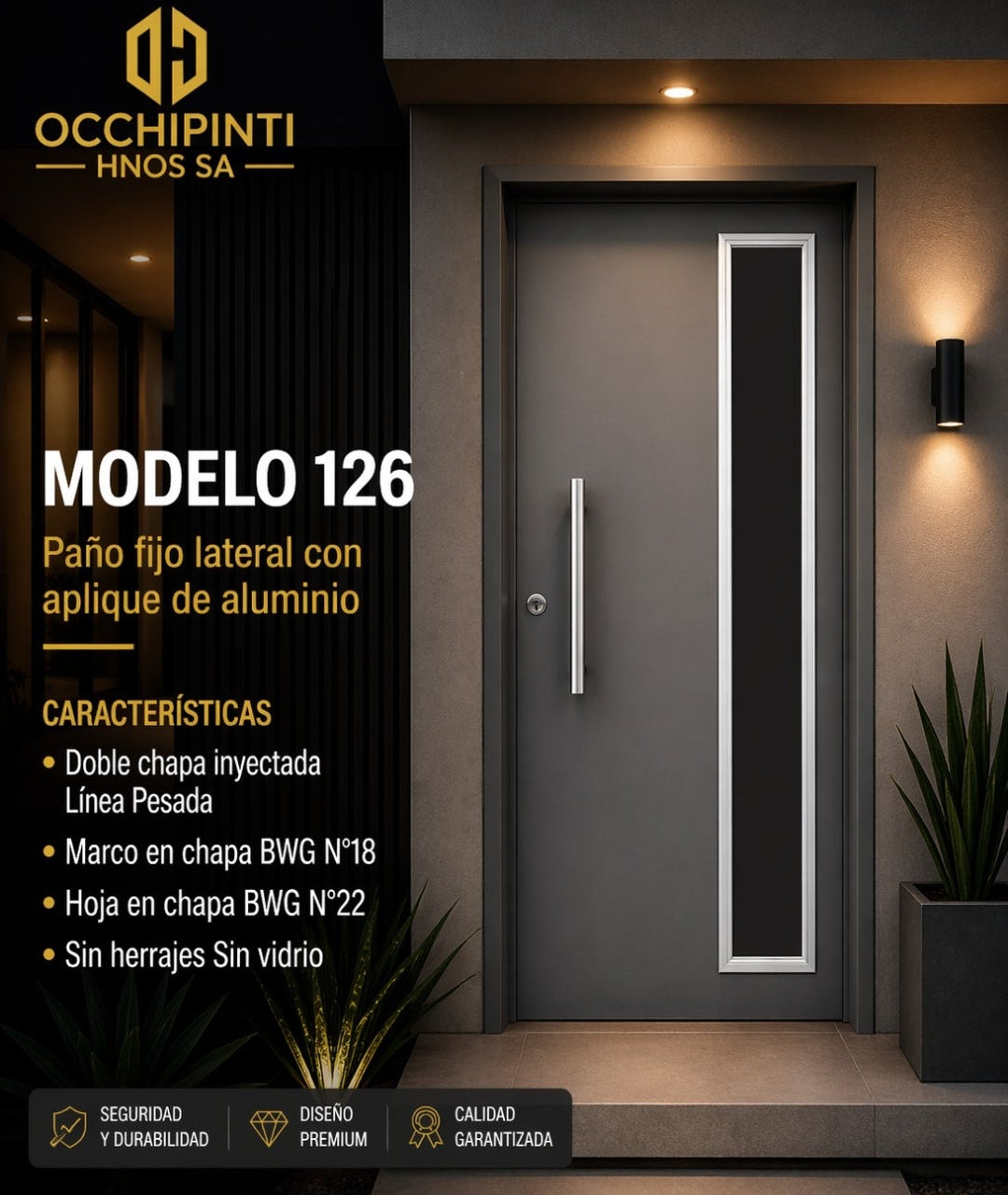 Puerta doble chapa inyectada 80cm