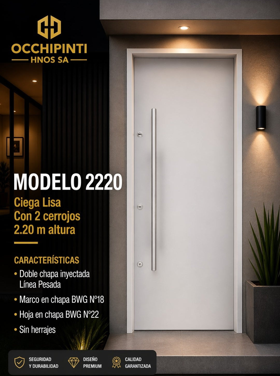 Puerta de seguridad 90x220 cm